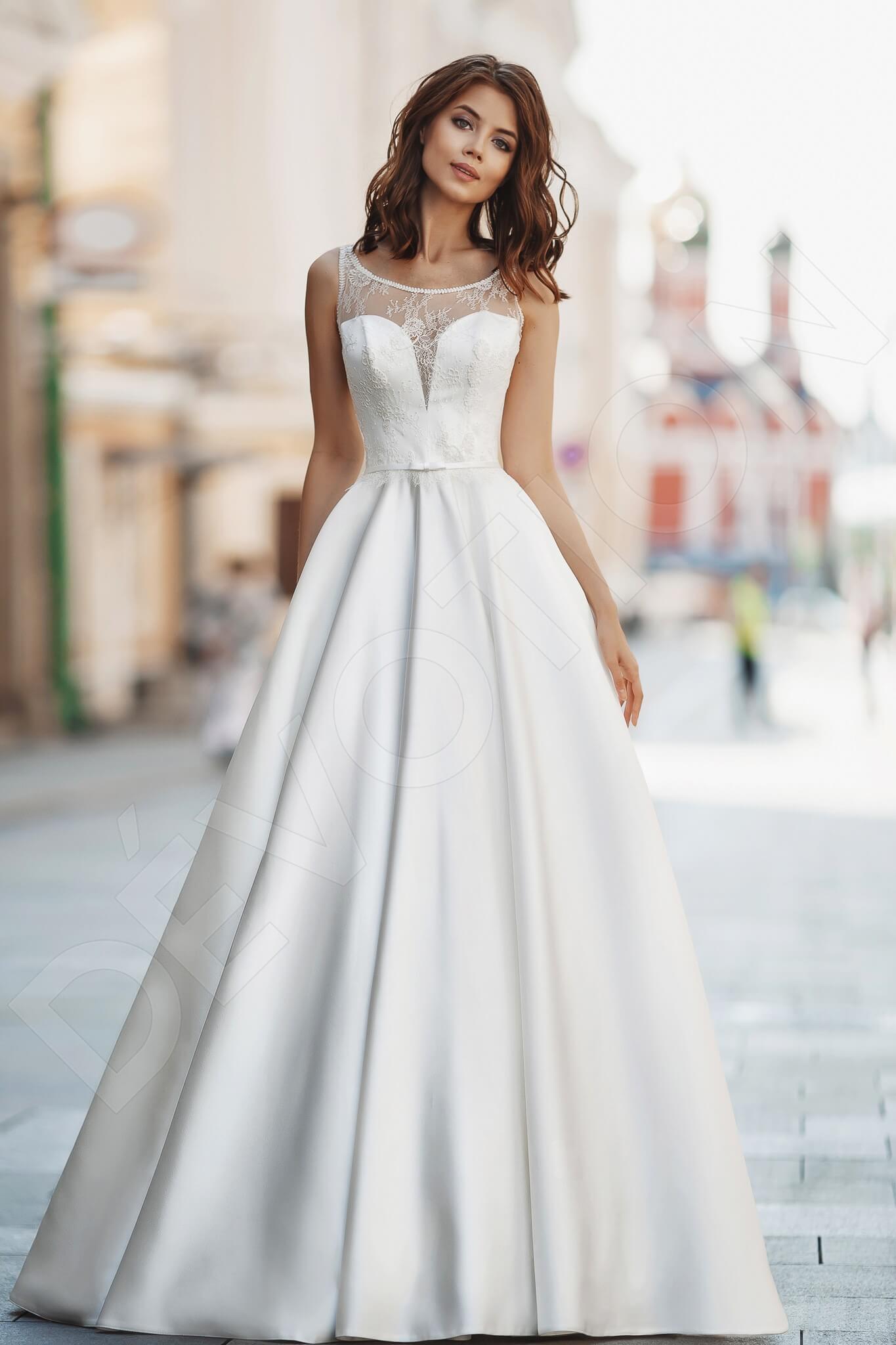 Dora Full back A-line Sleeveless Wedding Dress Front