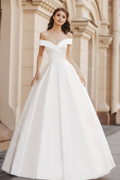 Beatris Full back Princess/Ball Gown Sleeveless Wedding Dress Front
