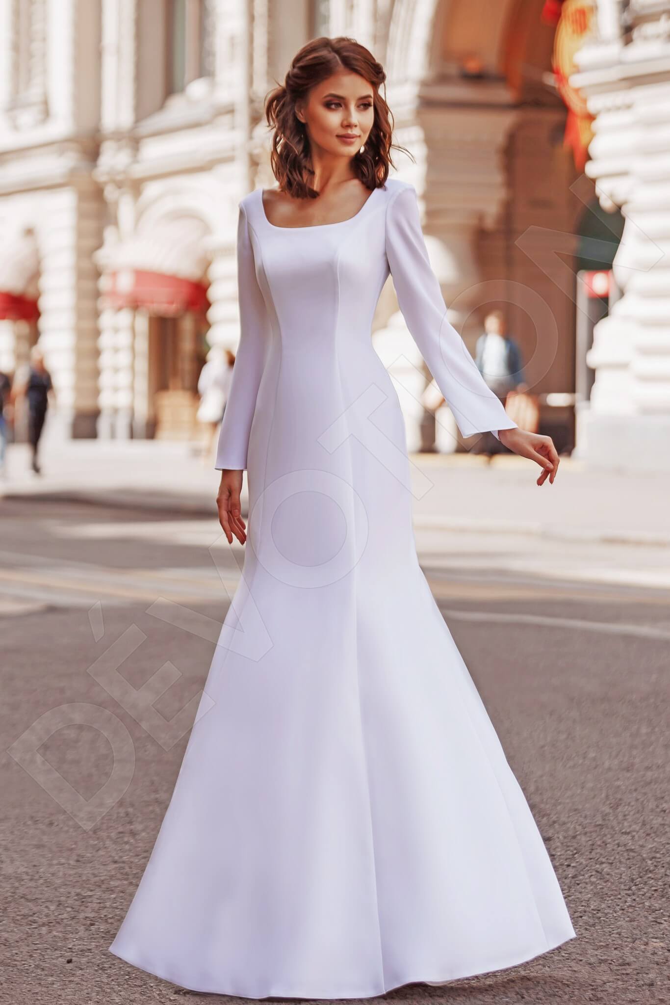 Myrtle Trumpet/Mermaid Square White Wedding dress