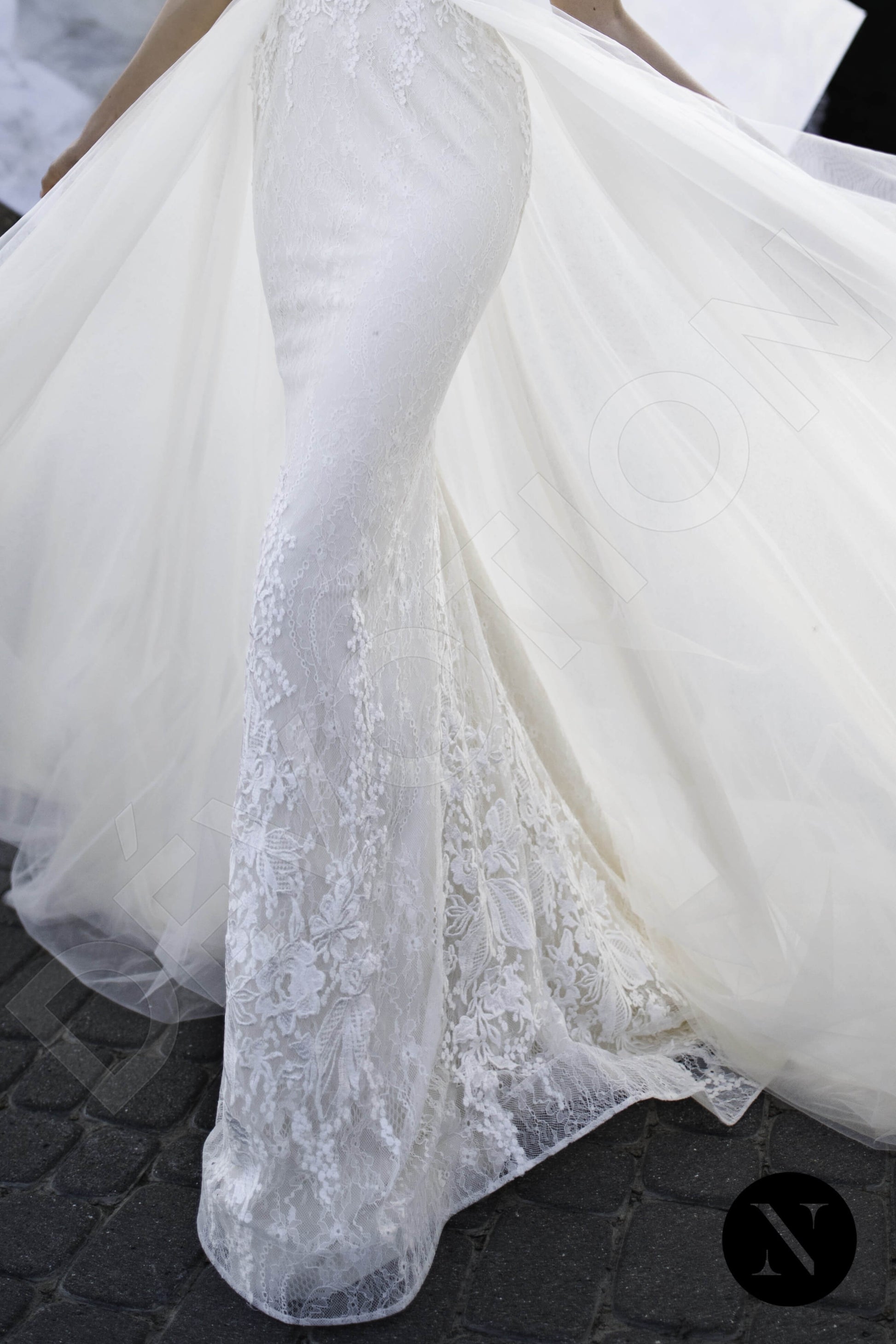 Denise Trumpet/Mermaid Jewel Milk Wedding dress