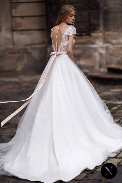 Jaden Full back A-line Short/ Cap sleeve Wedding Dress Back