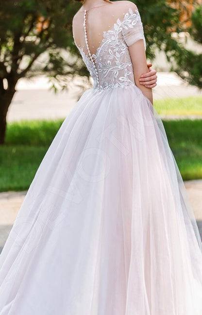 Yenene Full back Princess/Ball Gown Short/ Cap sleeve Wedding Dress 3
