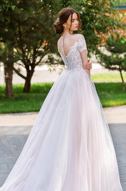 Yenene Full back Princess/Ball Gown Short/ Cap sleeve Wedding Dress 5