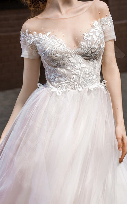 Yenene Full back Princess/Ball Gown Short/ Cap sleeve Wedding Dress 4