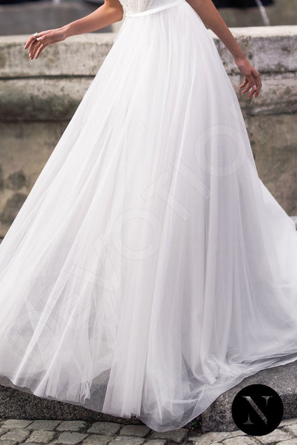 Karine Criss cross back A-line Short/ Cap sleeve Wedding Dress 6