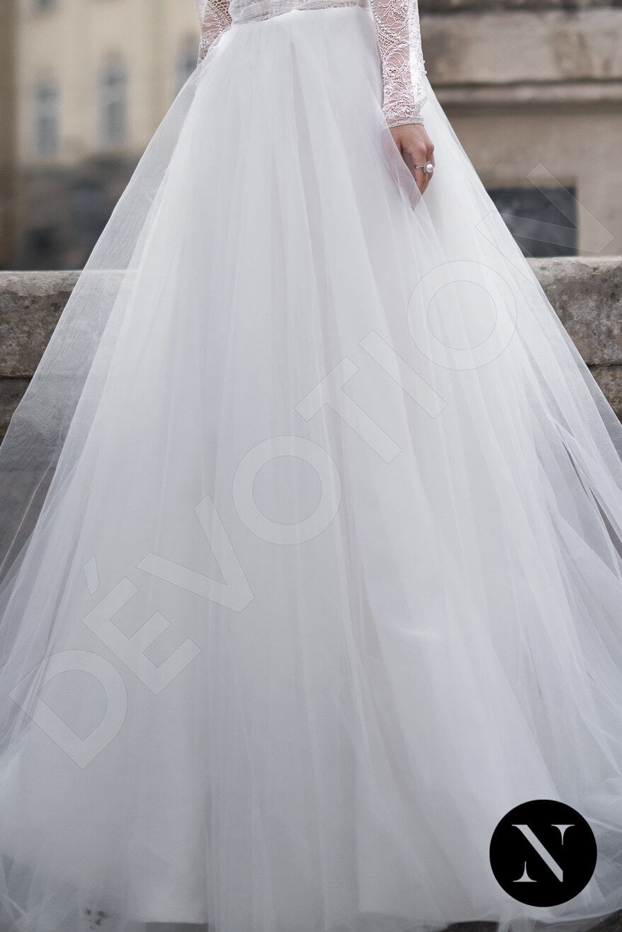 Marvel Full back A-line Long sleeve Wedding Dress 6