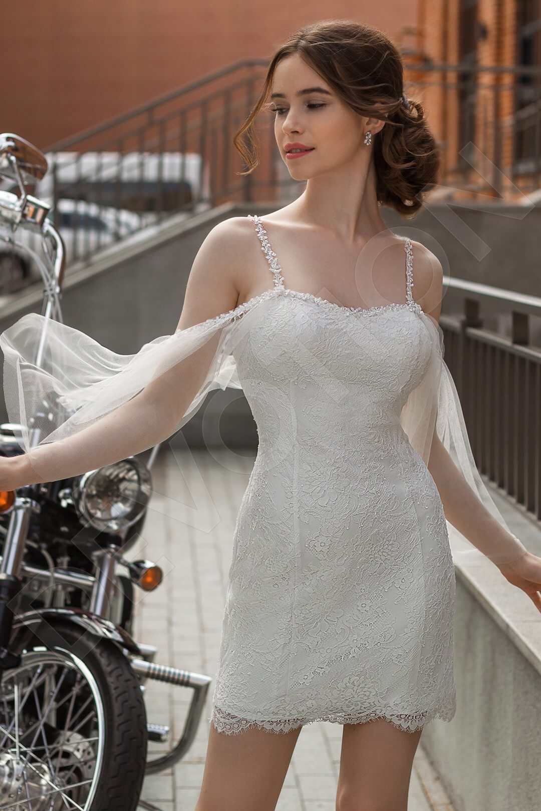 Taenya A-line Semi-Sweetheart Ivory Wedding dress