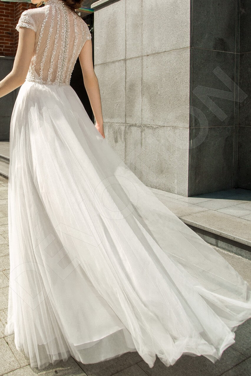 Sitsi Full back A-line Short/ Cap sleeve Wedding Dress 3
