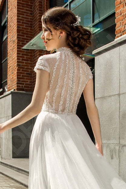 Sitsi Full back A-line Short/ Cap sleeve Wedding Dress 4