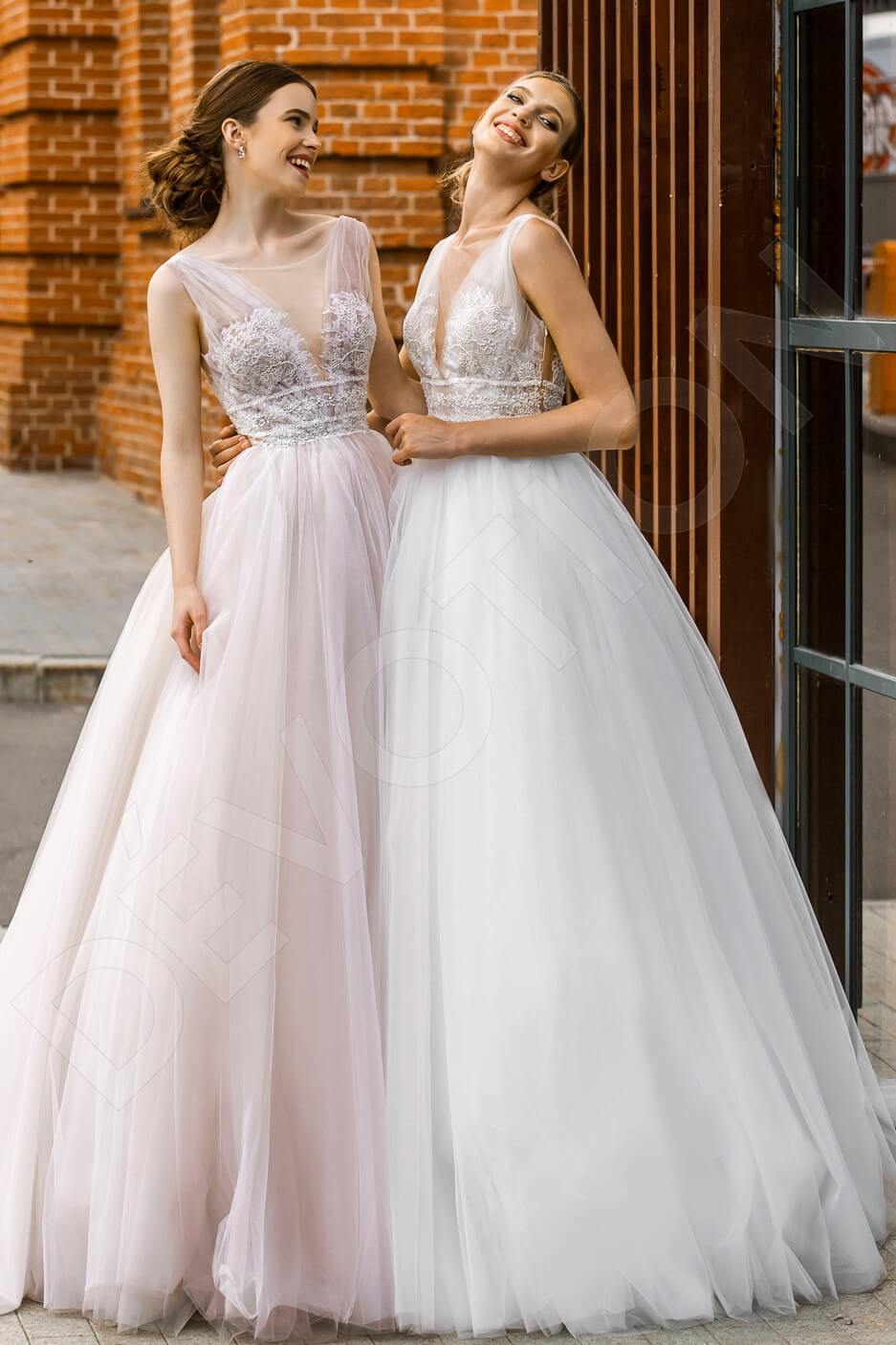 Mitena Open back A-line Sleeveless Wedding Dress Back