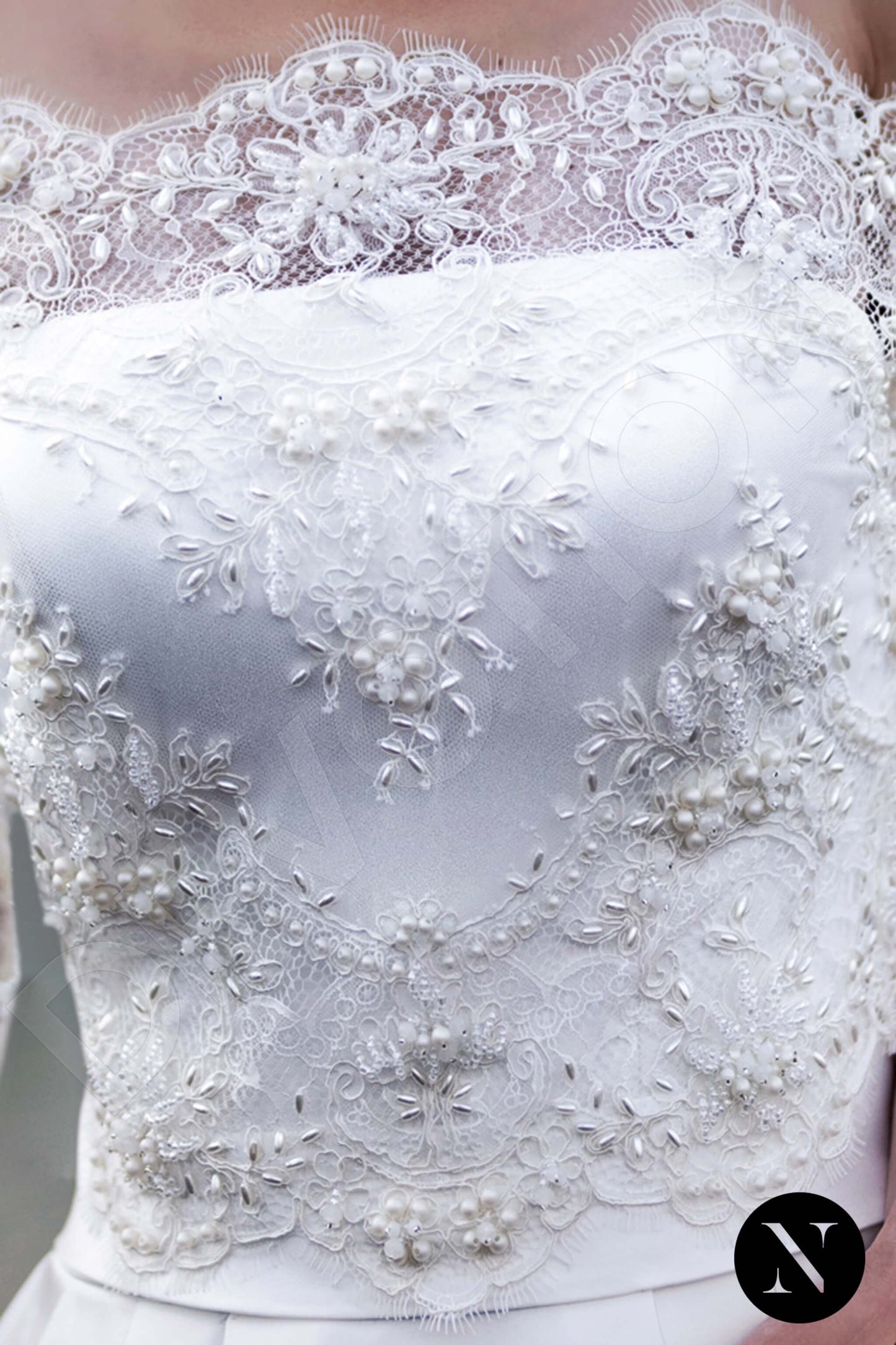 Solenne Open back A-line Strapless Wedding Dress 6