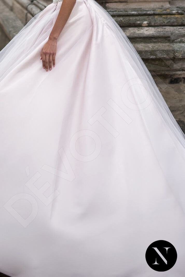 Caritas Full back A-line Short/ Cap sleeve Wedding Dress 4