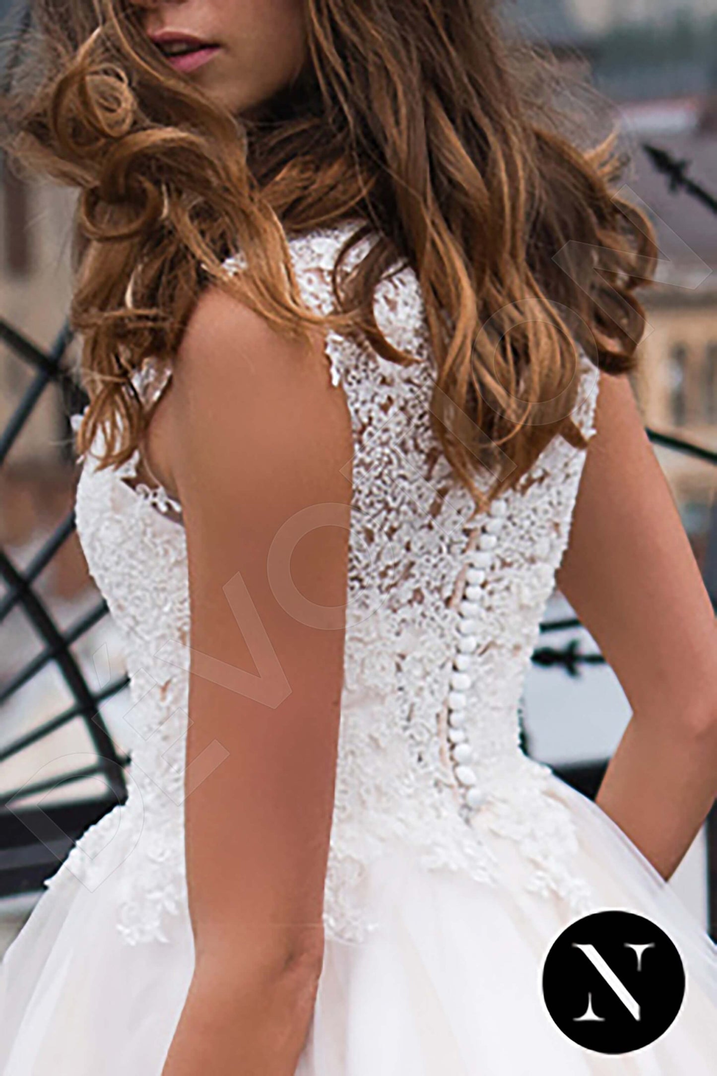 Gervaise Full back A-line Sleeveless Wedding Dress 2