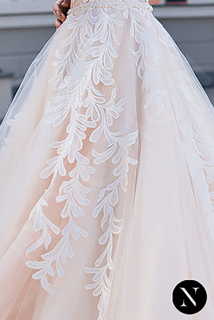 Lakeisha Full back A-line Short/ Cap sleeve Wedding Dress 7