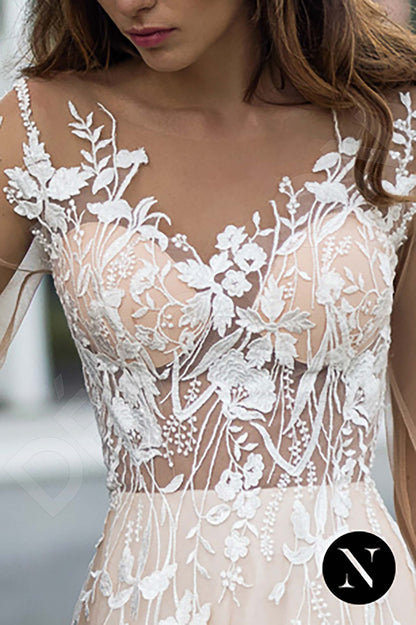 Viviane Full back A-line Long sleeve Wedding Dress 4