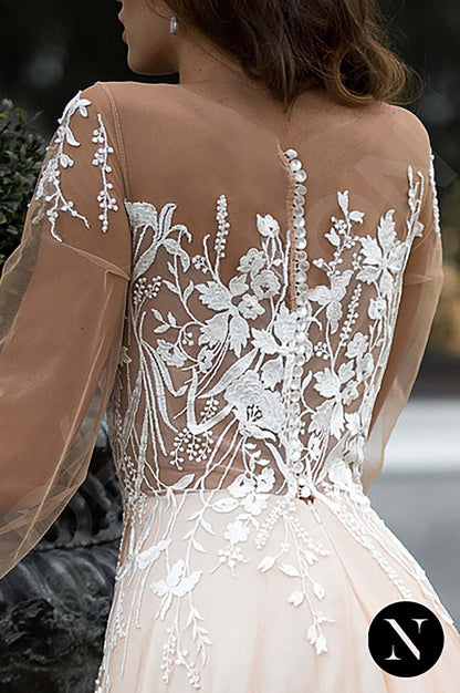 Viviane Full back A-line Long sleeve Wedding Dress 6