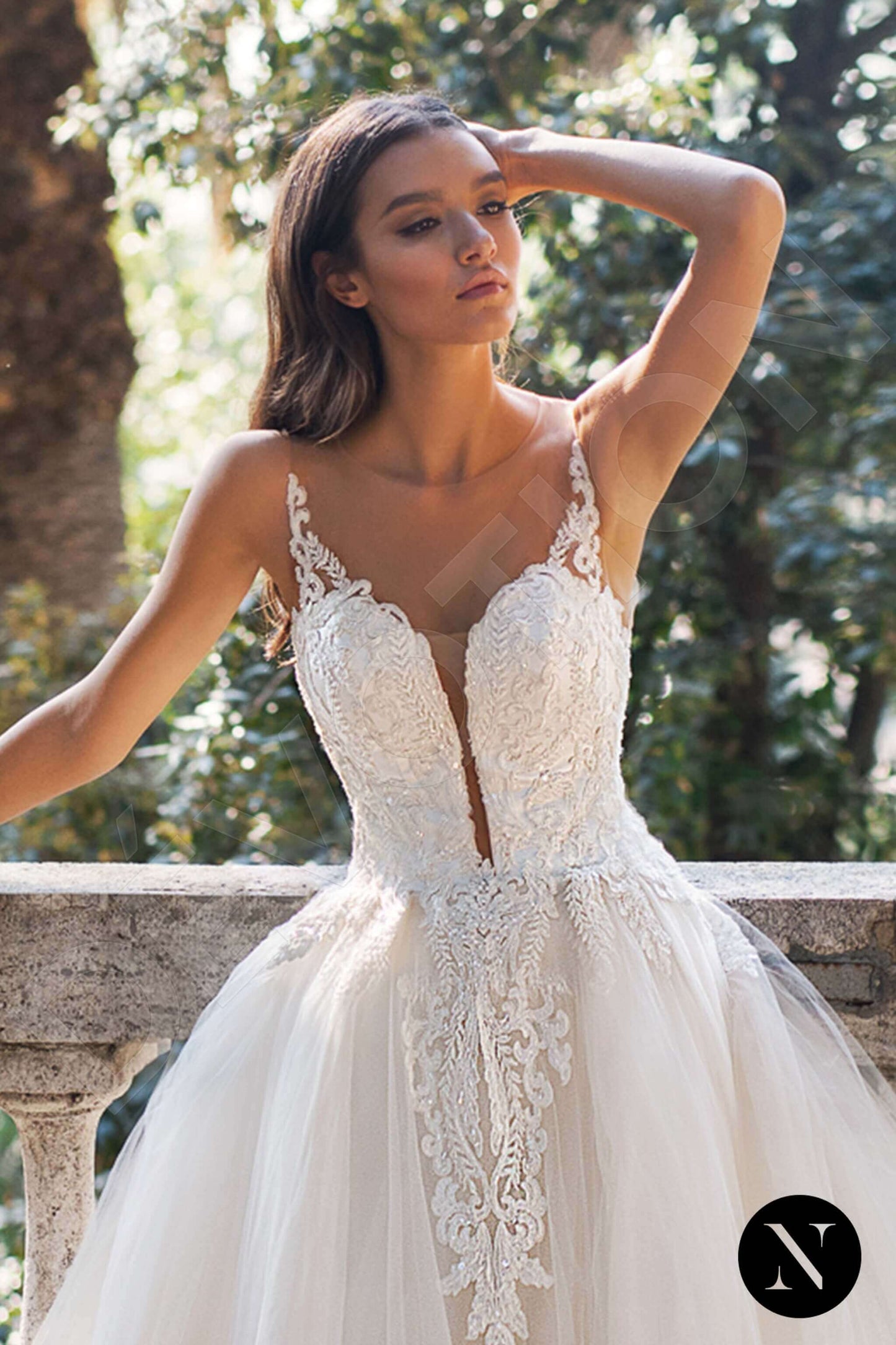 Amore Illusion back Princess/Ball Gown Sleeveless Wedding Dress 5