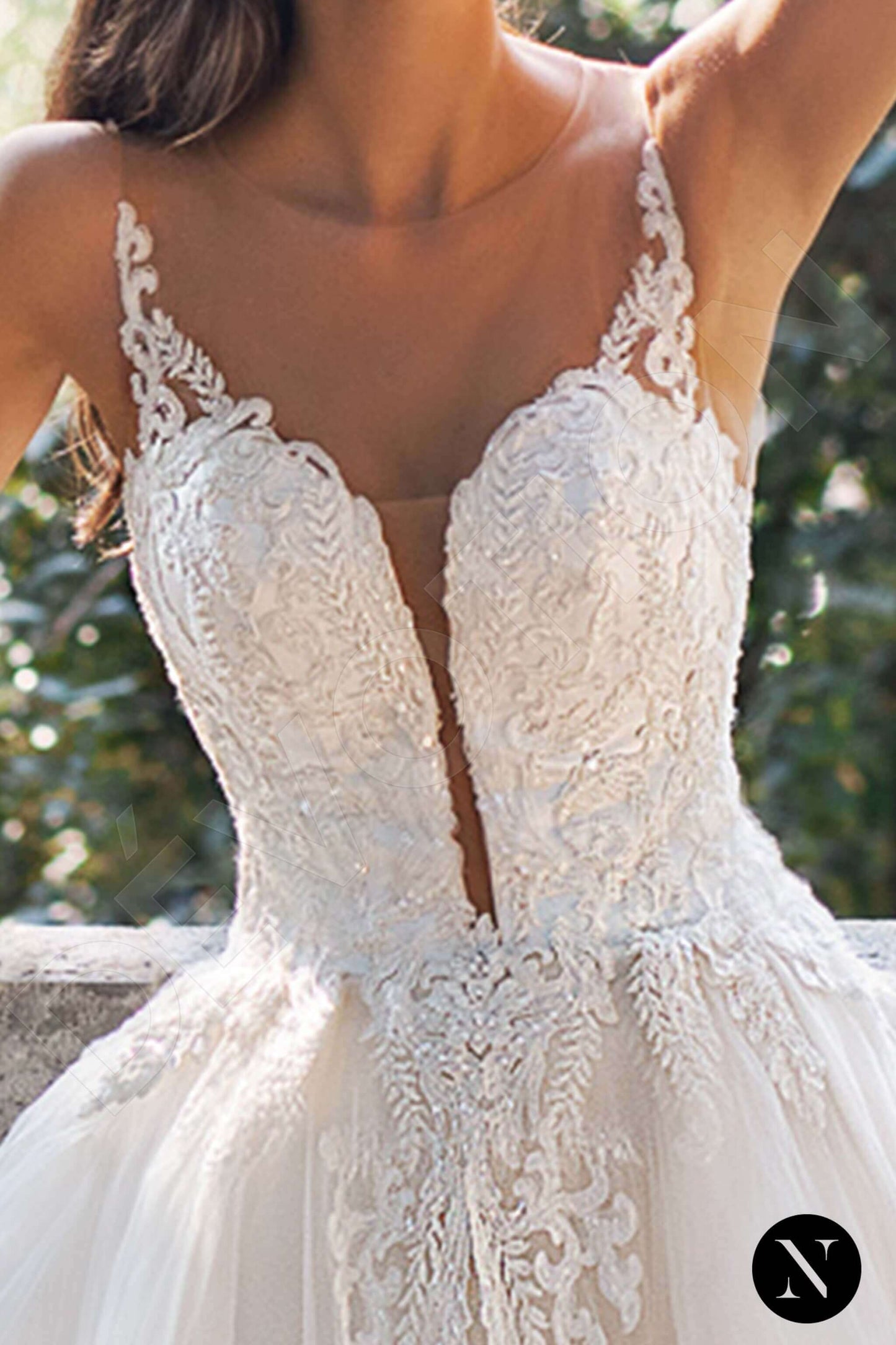Amore Illusion back Princess/Ball Gown Sleeveless Wedding Dress 6