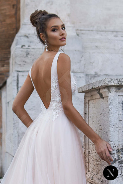 Amsonia Open back A-line Sleeveless Wedding Dress 3