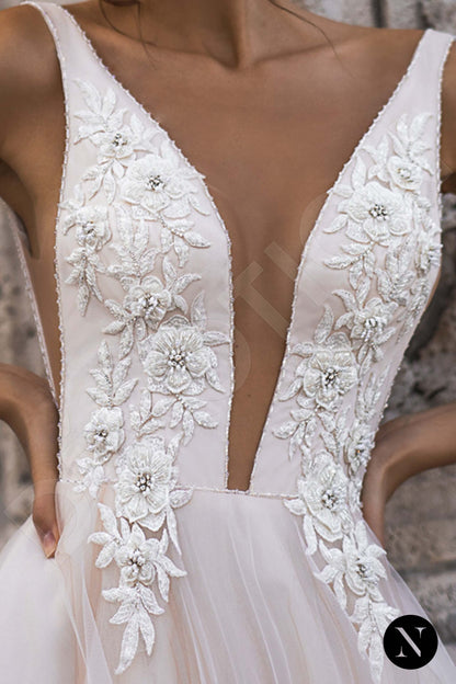 Amsonia Open back A-line Sleeveless Wedding Dress 5