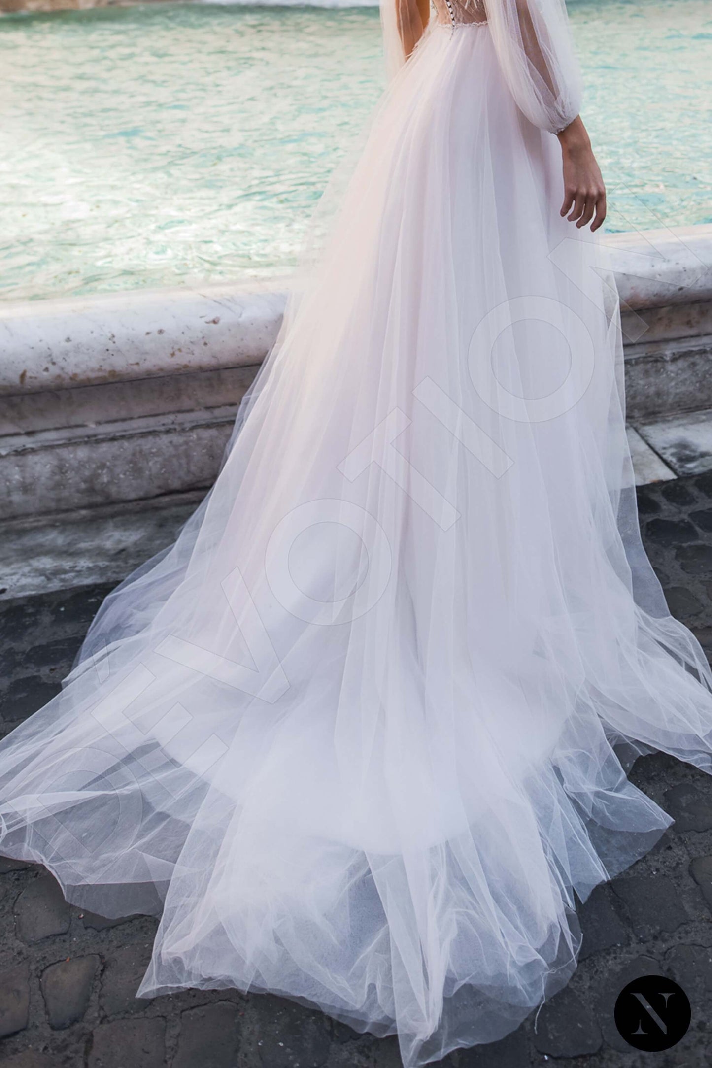 Appia Full back A-line Long sleeve Wedding Dress 5
