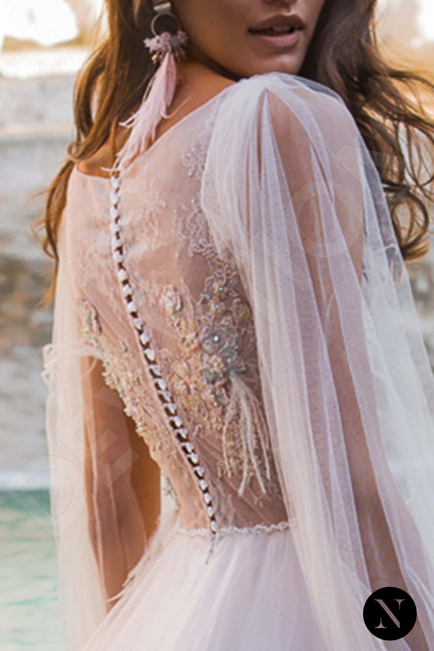 Appia Full back A-line Long sleeve Wedding Dress 7