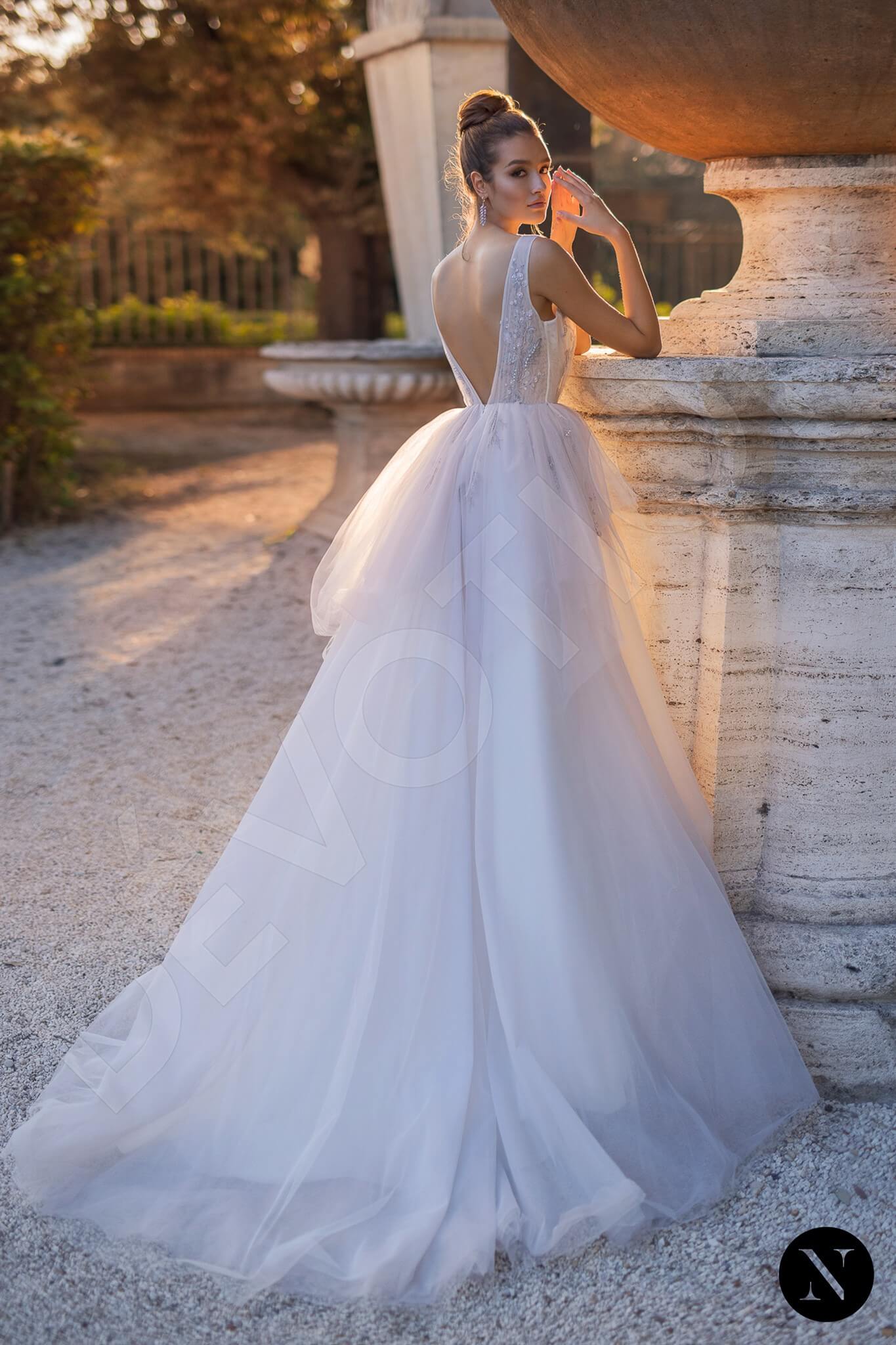 Bluebell A-line Illusion Lightviolet Wedding dress