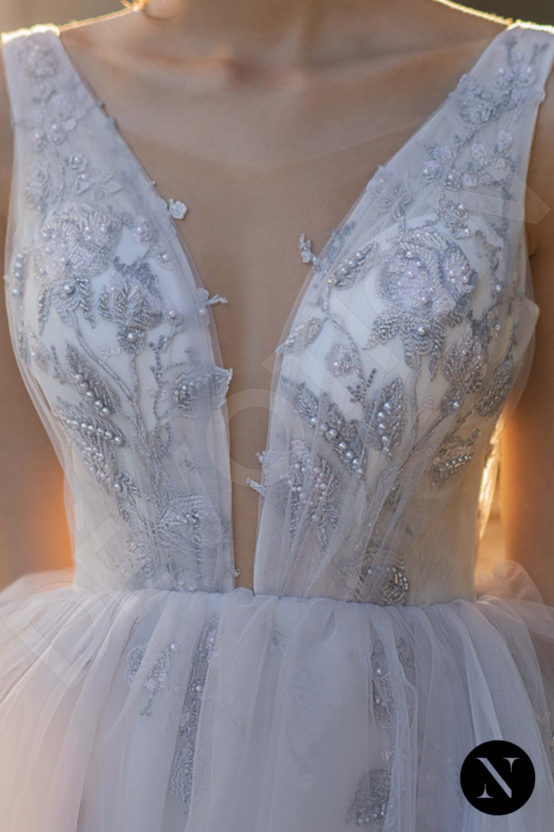 Bluebell A-line Illusion Lightviolet Wedding dress