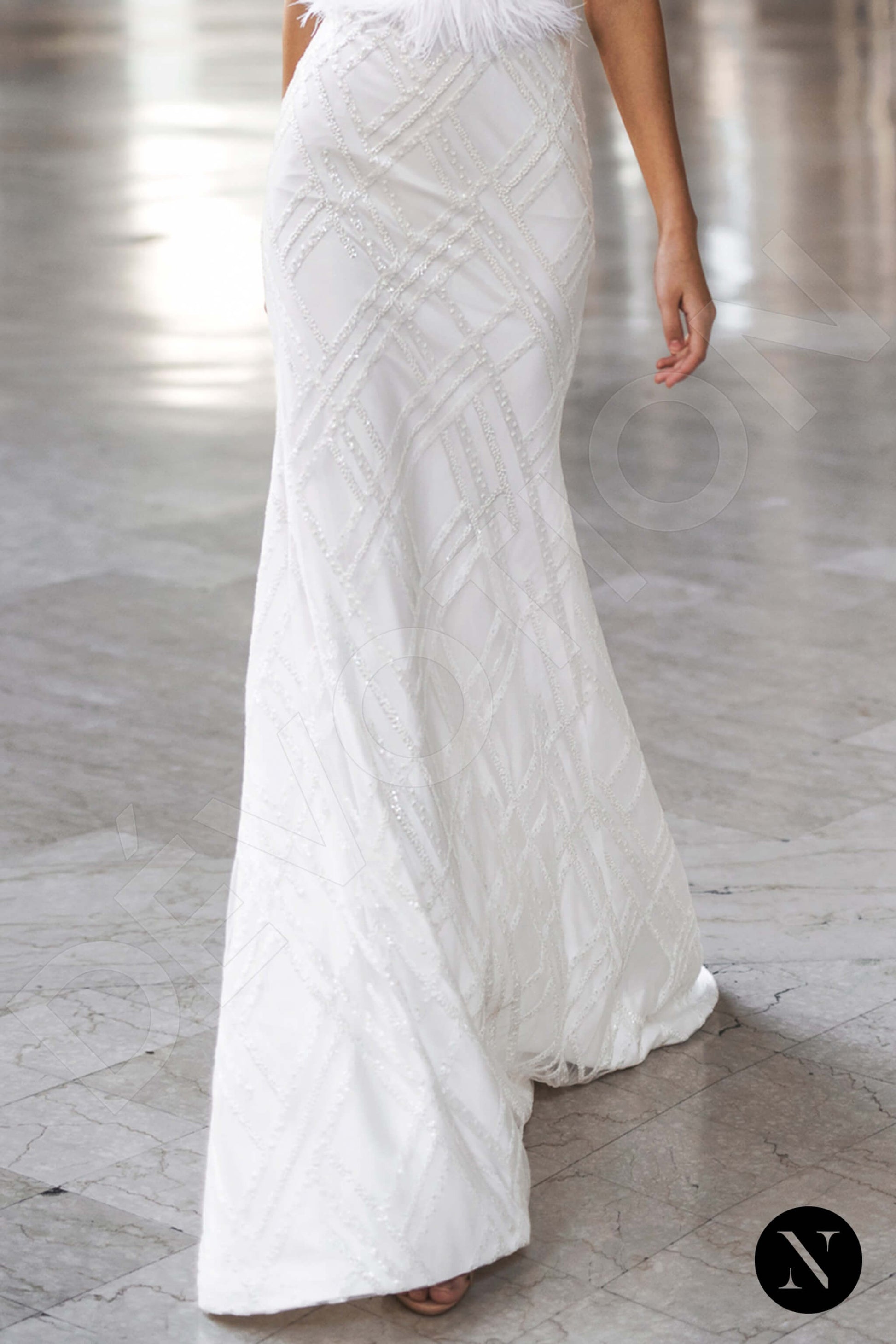 Erica Trumpet/Mermaid V-neck Milk Wedding dress