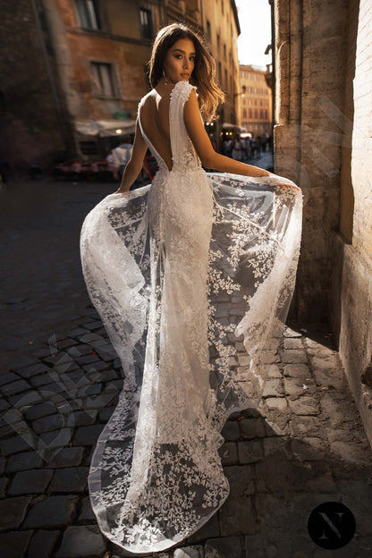 Iberis Open back Trumpet/Mermaid Sleeveless Wedding Dress Back