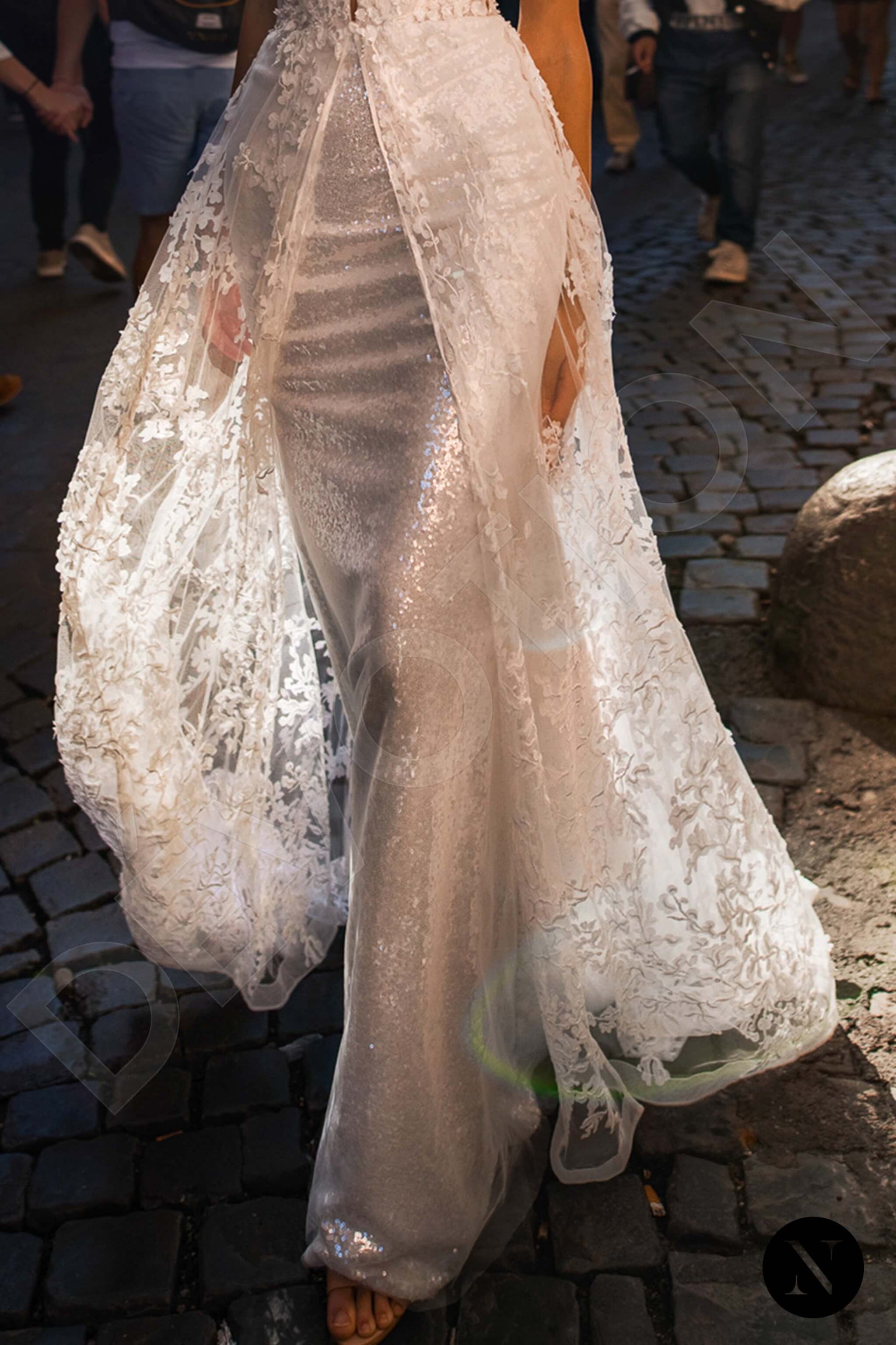 Iberis Trumpet/Mermaid Illusion Milk Wedding dress