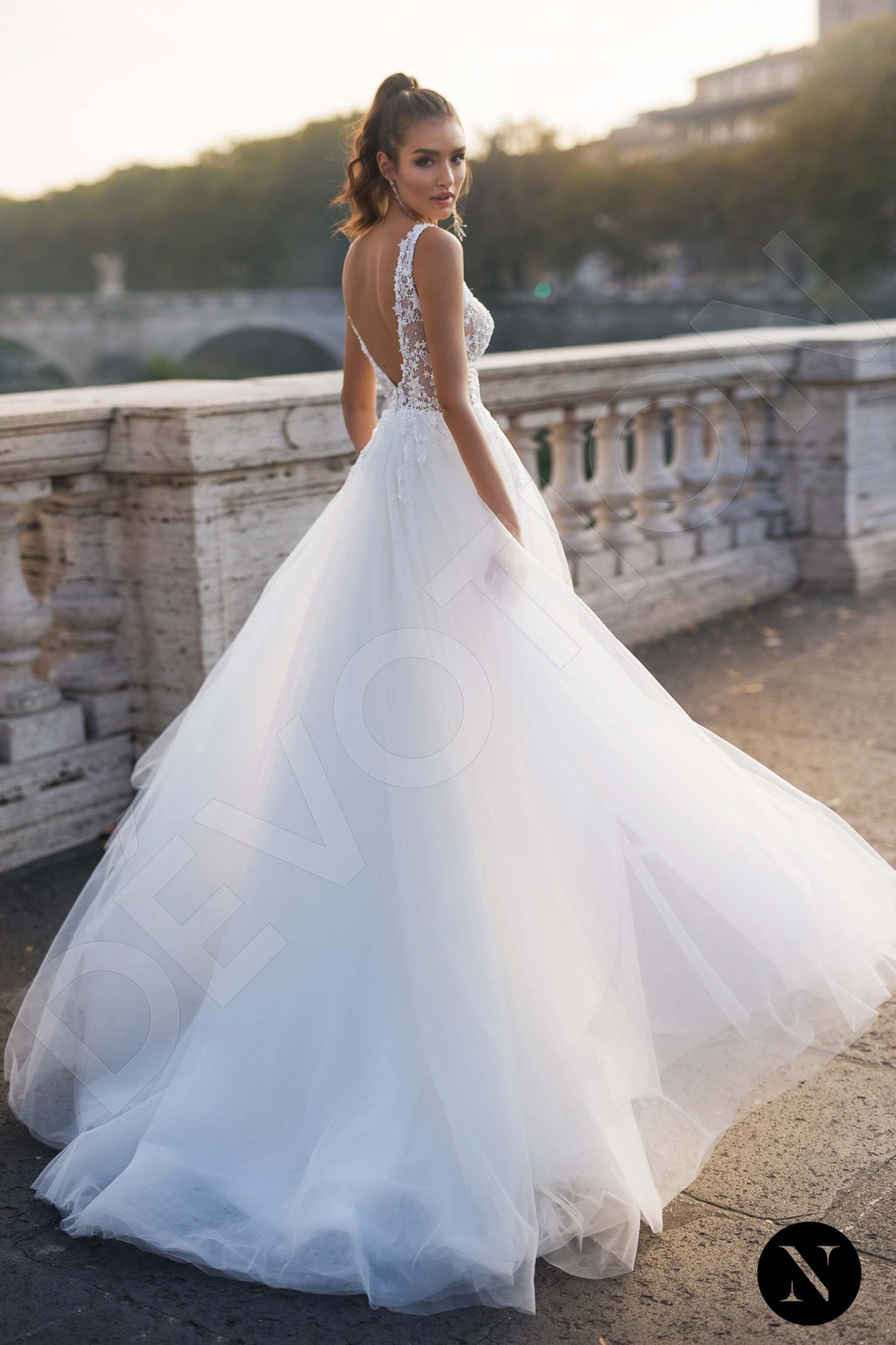 Sidonia Open back A-line Sleeveless Wedding Dress Back