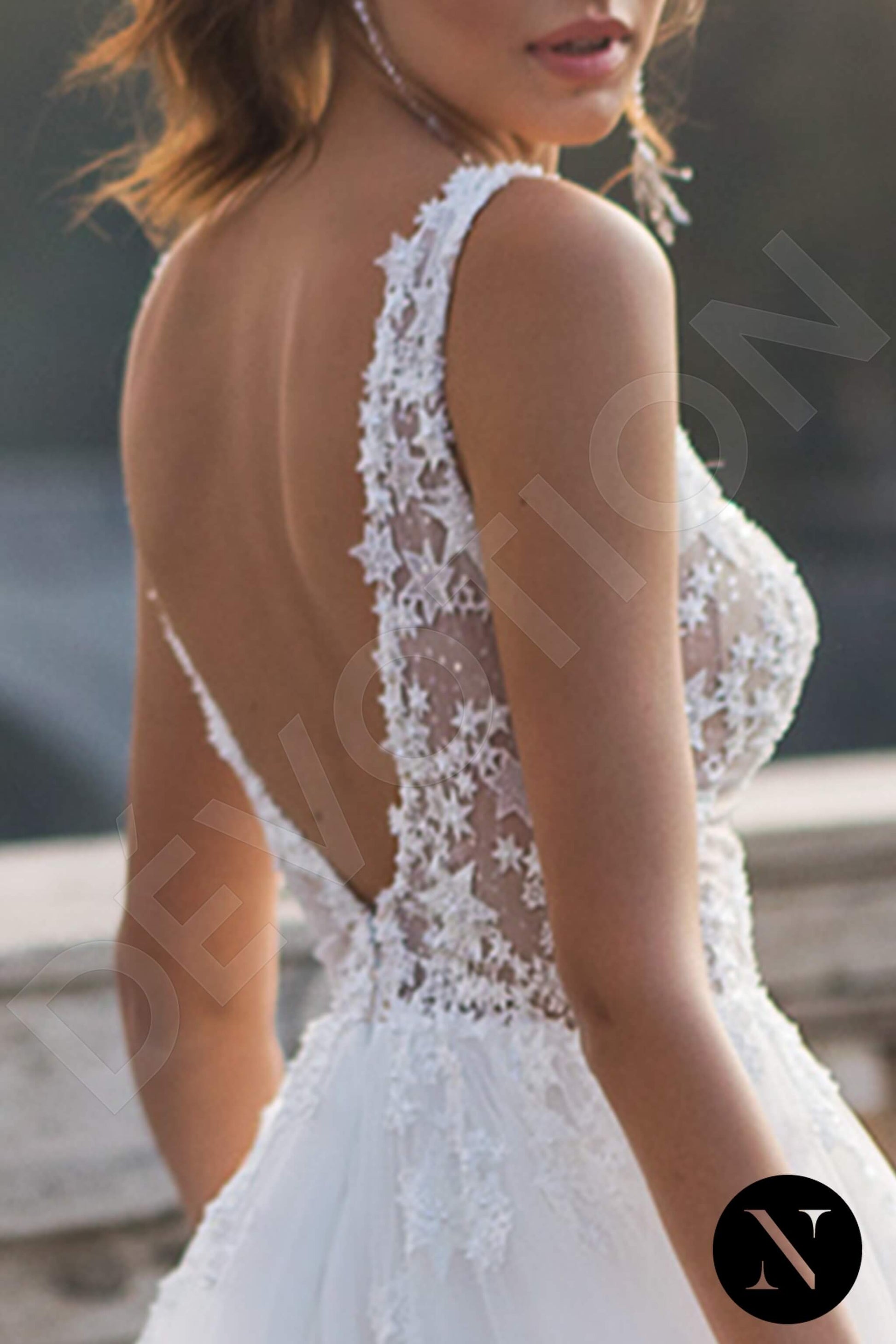 Sidonia A-line V-neck Milk Nude Wedding dress