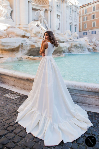 Solidago Full back A-line Sleeveless Wedding Dress Back