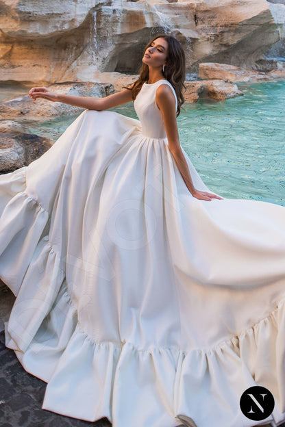 Solidago Full back A-line Sleeveless Wedding Dress 4