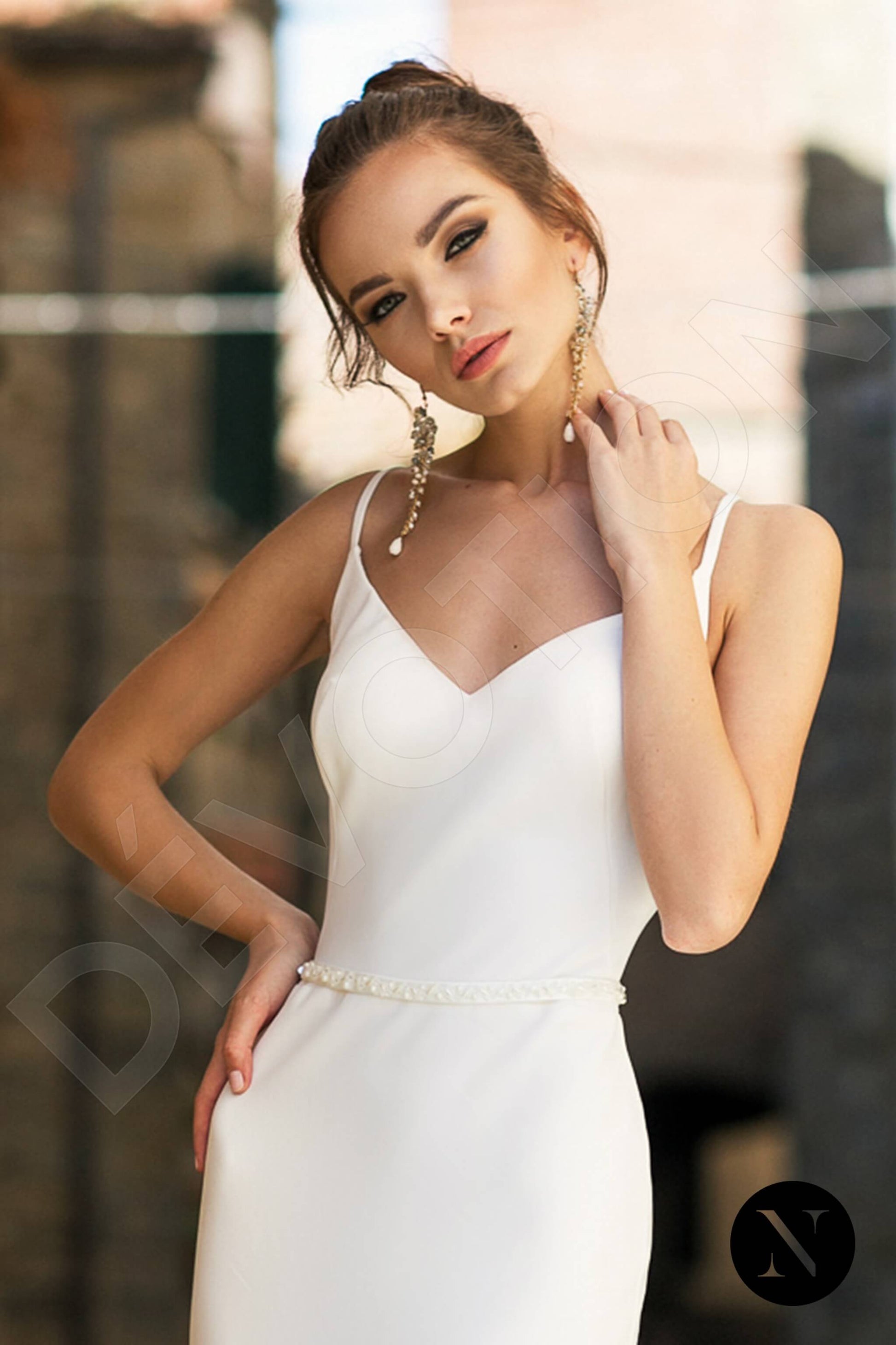 Briar A-line Jewel Milk Wedding dress