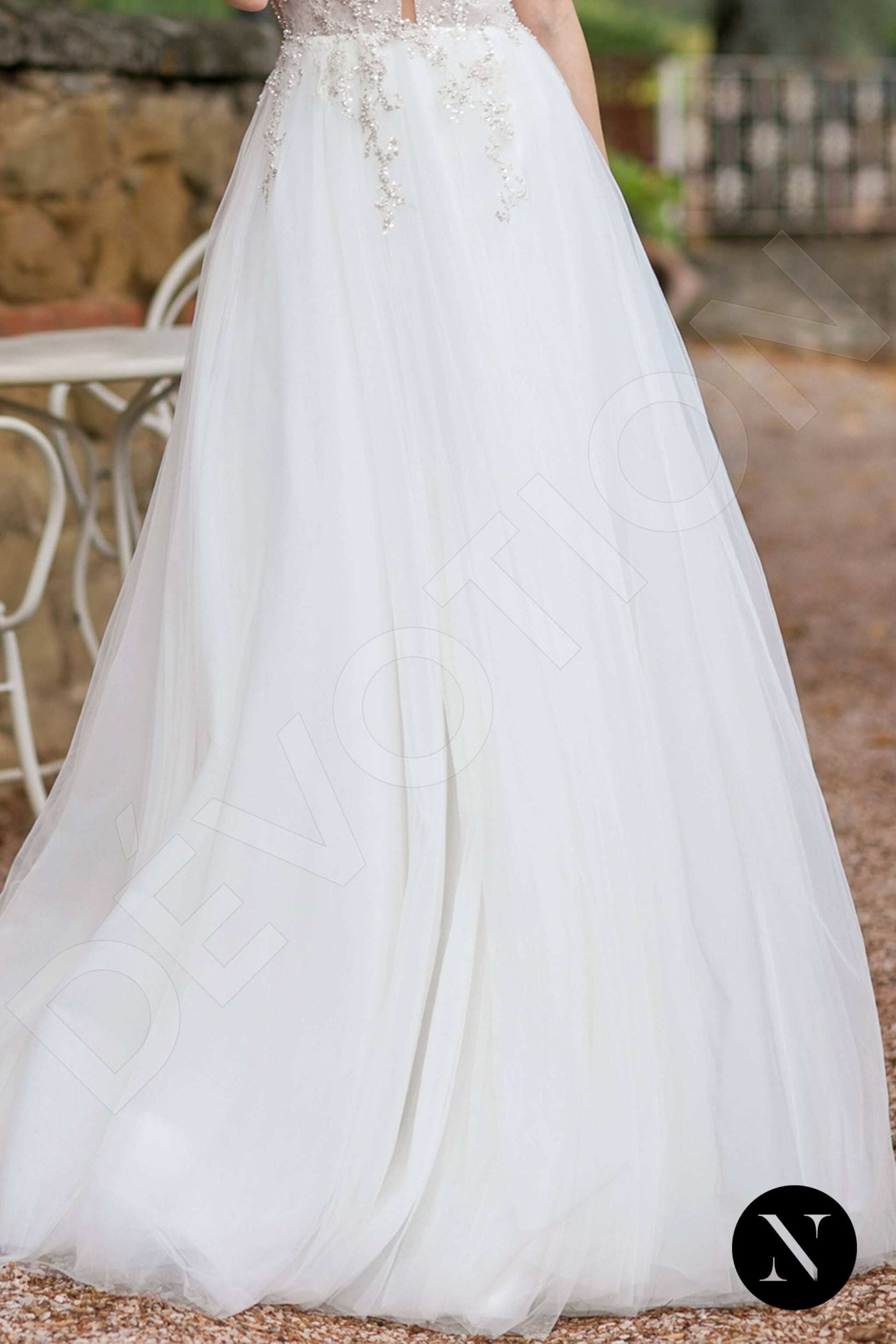 Clover A-line Illusion Milk Wedding dress