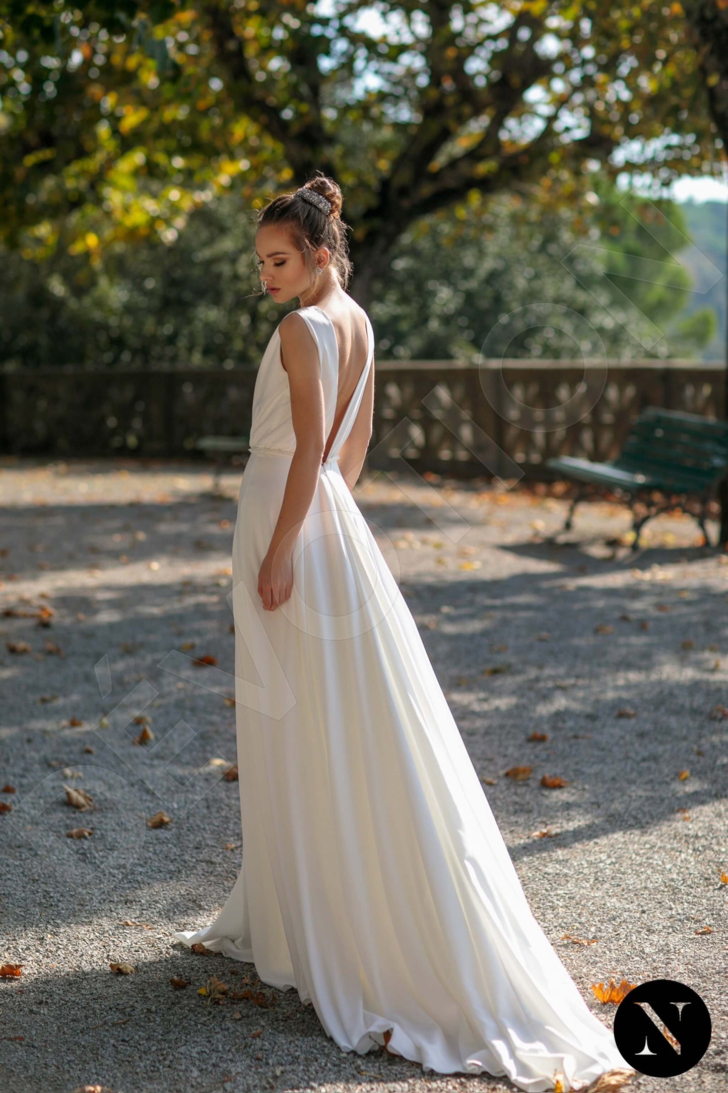 Cordelia Open back A-line Sleeveless Wedding Dress Back