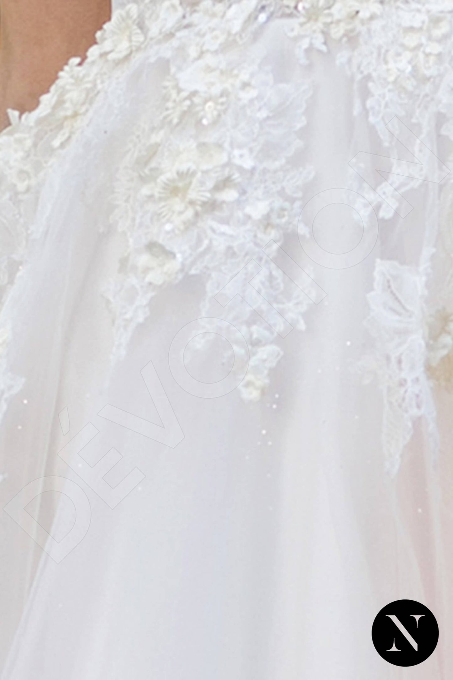 Kostans Full back A-line Short/ Cap sleeve Wedding Dress 7