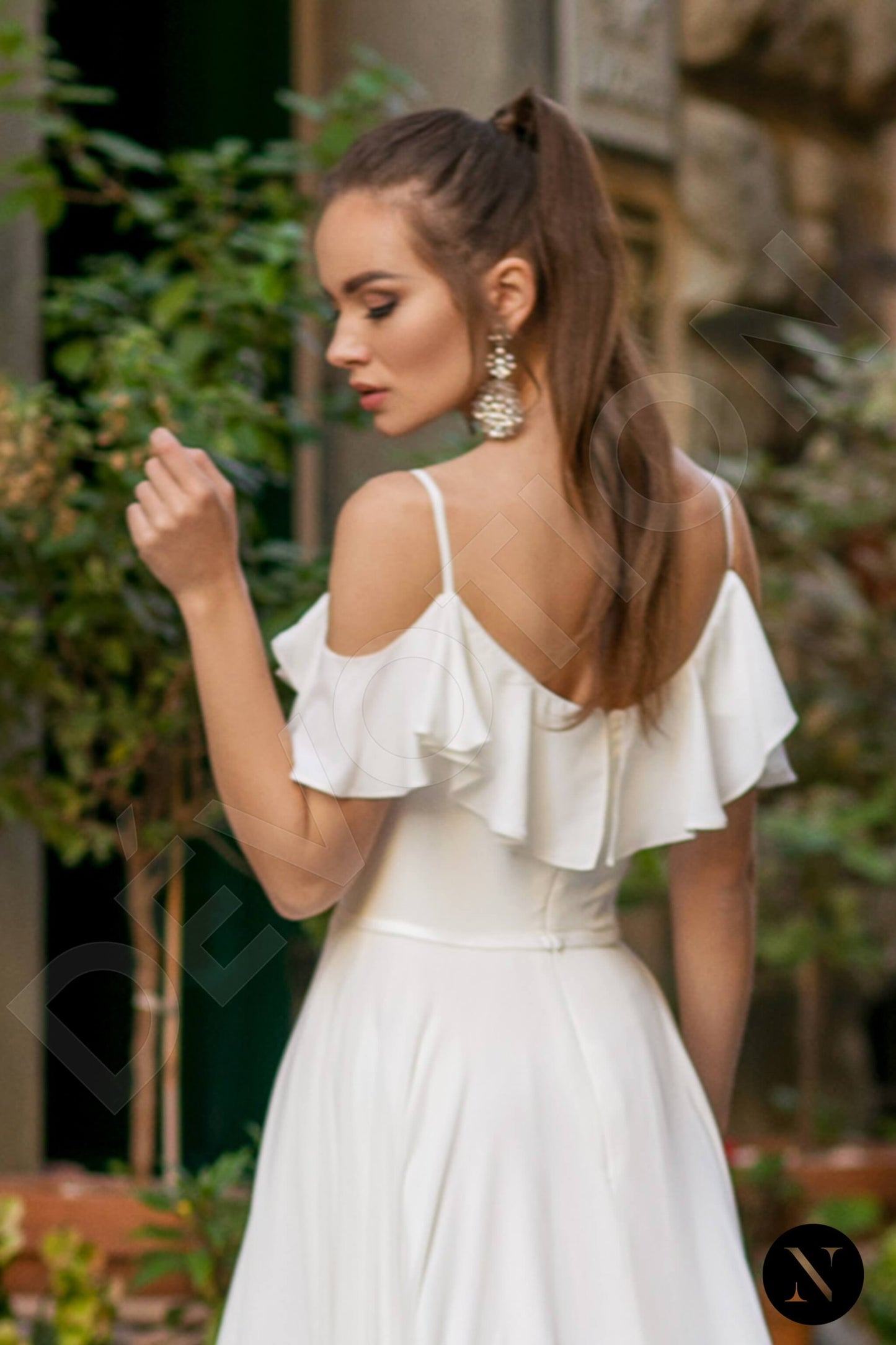 Magnolia Open back A-line Short/ Cap sleeve Wedding Dress 3