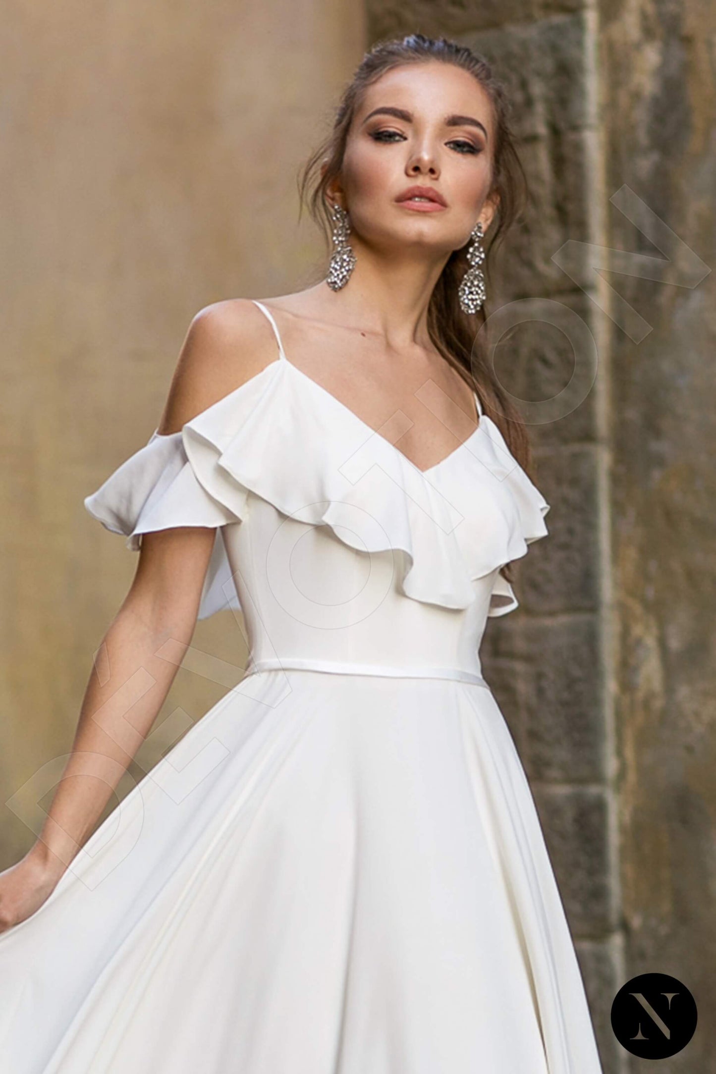 Magnolia Open back A-line Short/ Cap sleeve Wedding Dress 2