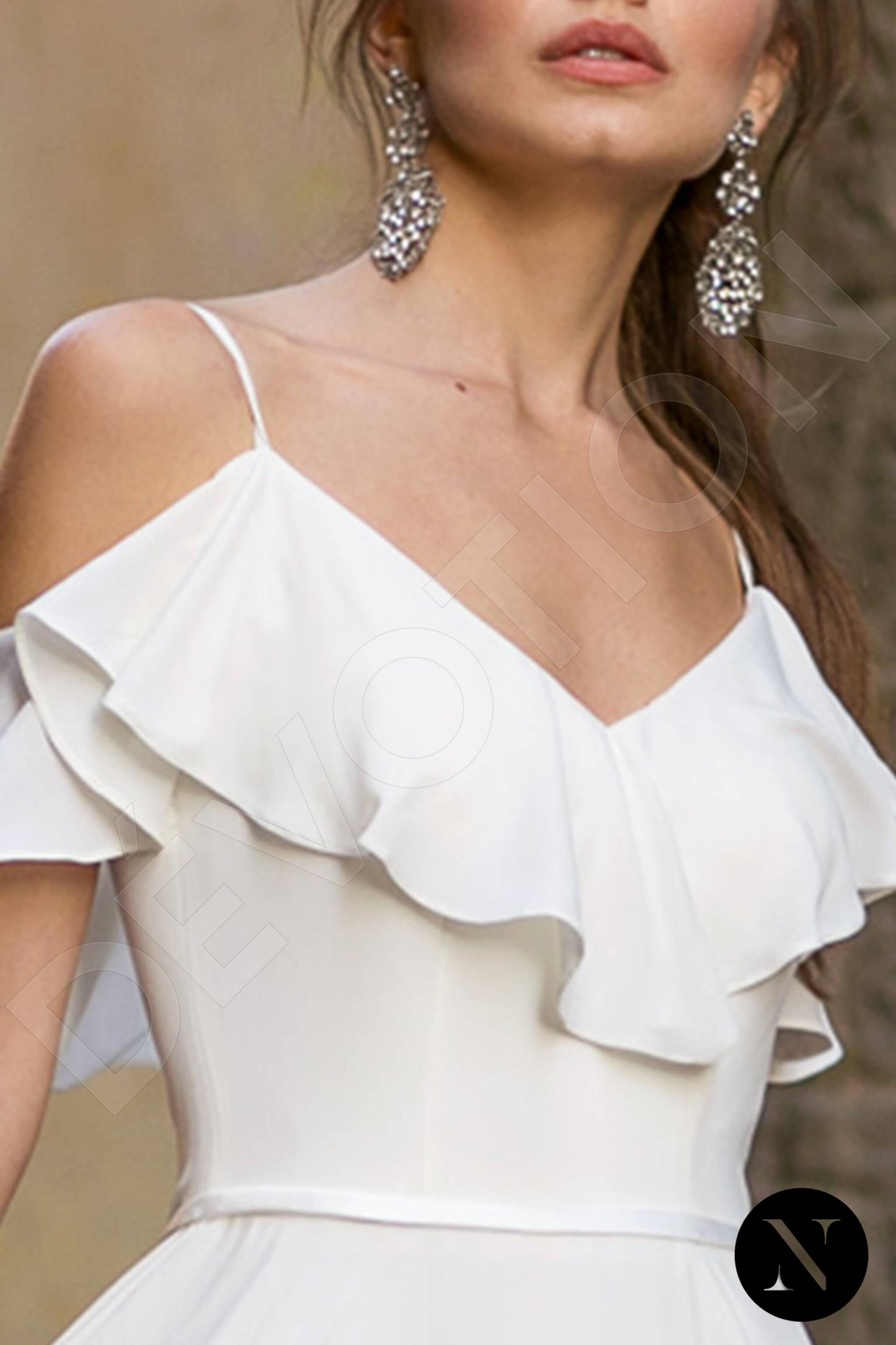 Magnolia Open back A-line Short/ Cap sleeve Wedding Dress 6