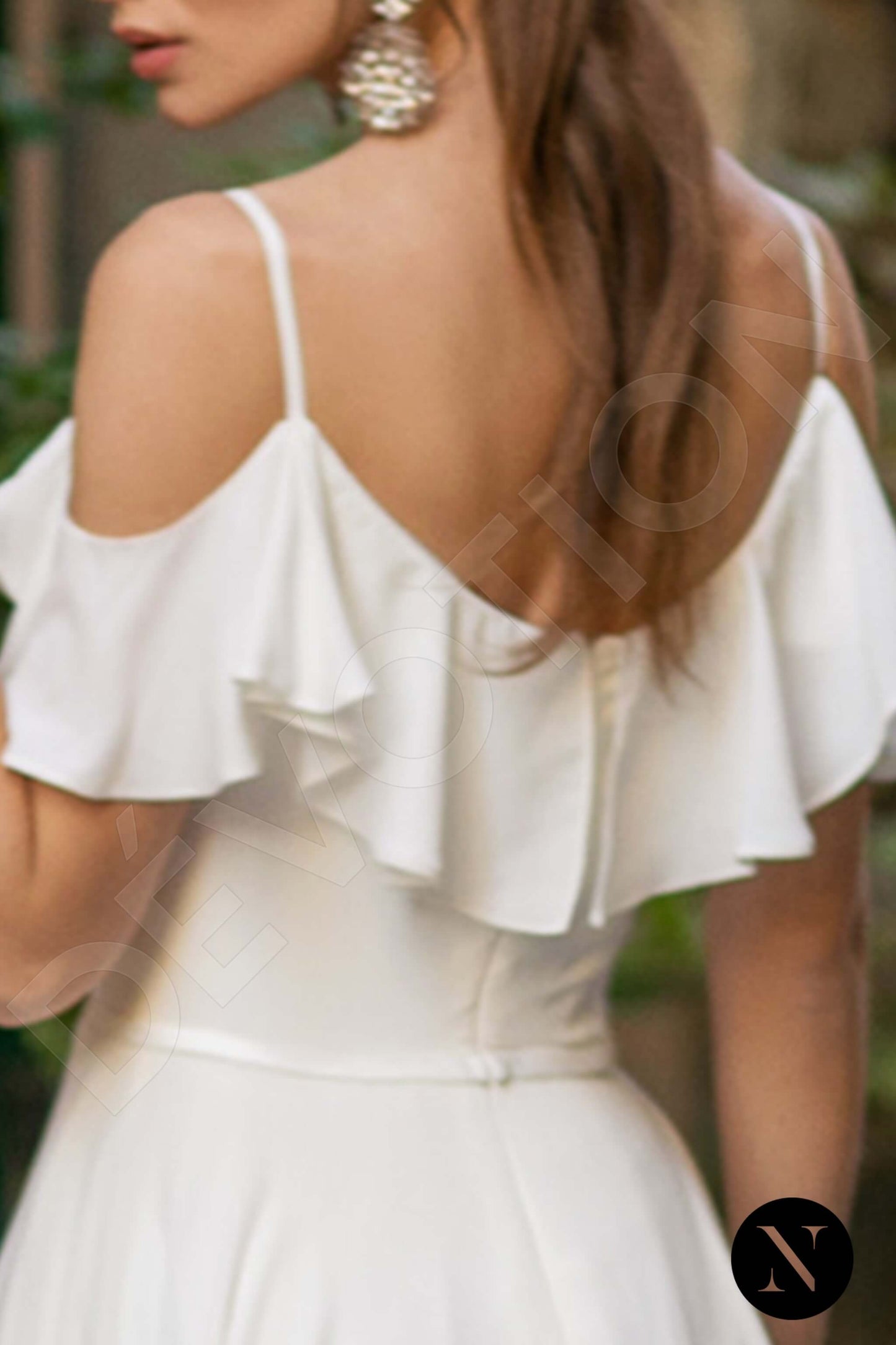 Magnolia Open back A-line Short/ Cap sleeve Wedding Dress 4