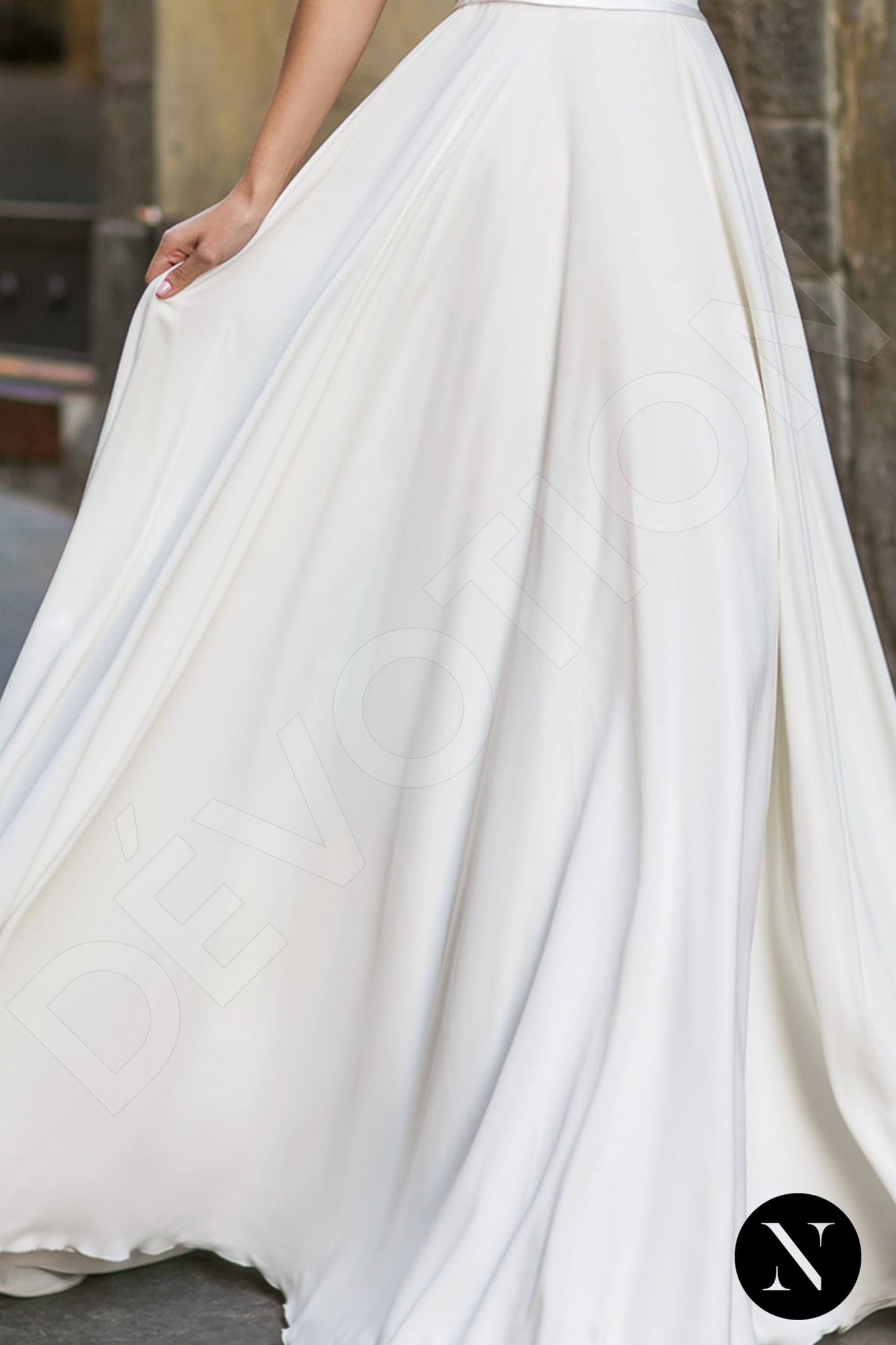 Magnolia Open back A-line Short/ Cap sleeve Wedding Dress 7
