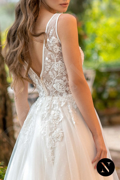 Mathiola Open back A-line Sleeveless Wedding Dress 6