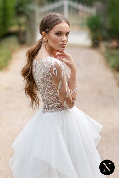 Nermesia Full back Princess/Ball Gown Long sleeve Wedding Dress 3