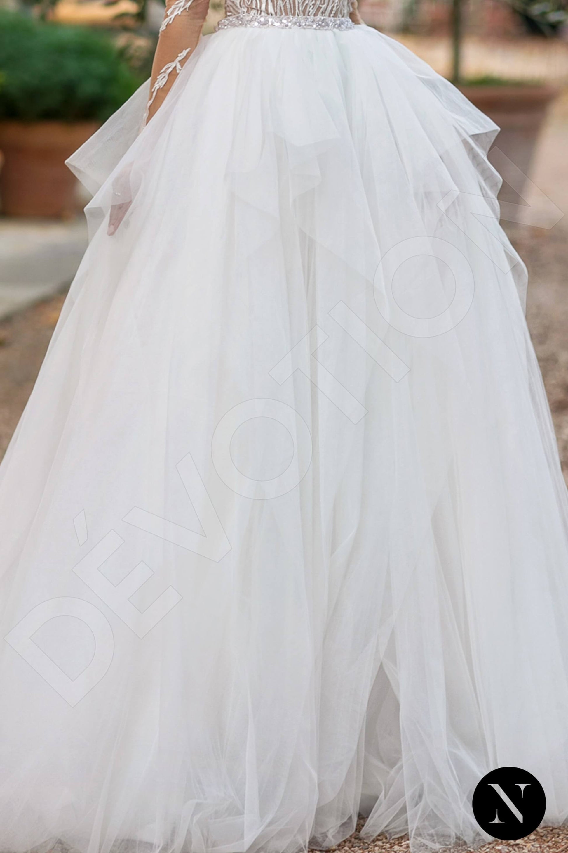 Nermesia Princess / Ball Gown Boat/Bateau Milk Wedding Dress
