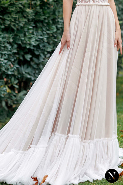 Tulip Full back A-line Short/ Cap sleeve Wedding Dress 7