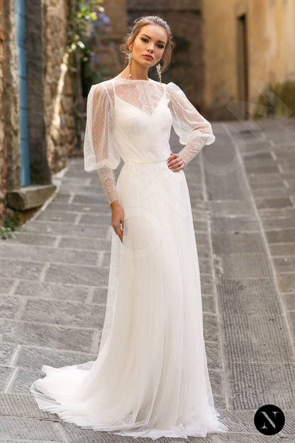 Briar Full back A-line Long sleeve Wedding Dress Front