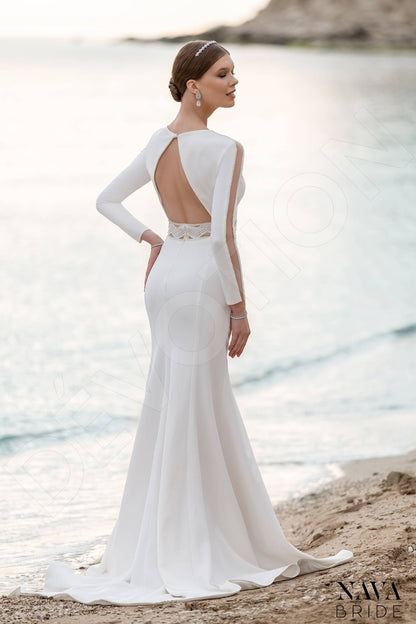 Brielle Open back Trumpet/Mermaid Long sleeve Wedding Dress Back